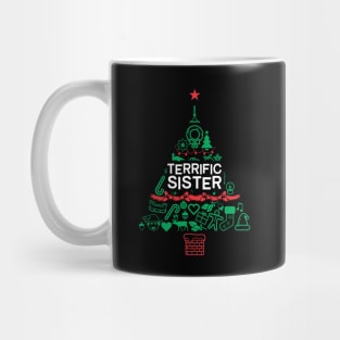 Terrific Sister Gift - Xmas Tree - Christmas Mug